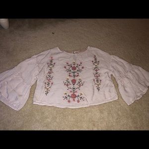 Embroidered girly crop top